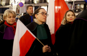 Demonstrators attend a protest against judiciary reform in Warsaw, Poland January 11, 2020. REUTERS/Kacper Pempel