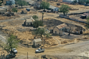 Une rue de Malakal vidée de ses habitants en janvier 2014 © UN Photo/Isaac Billy