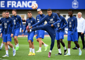 Une séance d'entraînement des Bleus en préparation de la Ligue des Nations, le 20 septembre 2022