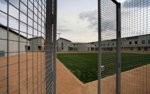 A general view of the new French prison for minors (EPM) in Meyzieu, near Lyon, southeastern France during its inauguration, March 9, 2007. The first of seven such prisons for minors, it will accommodate 60 minors and will start receiving young offenders this June.