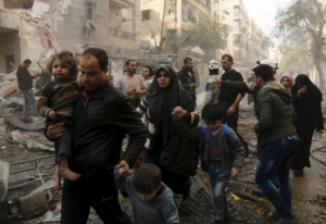 Des civils fuient Alep. 13/01/2016