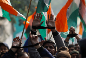 Demonstrators gesture and shout slogans during a protest rally against a new citizenship law, after Friday prayers in New Delhi, India, December 27, 2019. REUTERS/Danish Siddiqui -