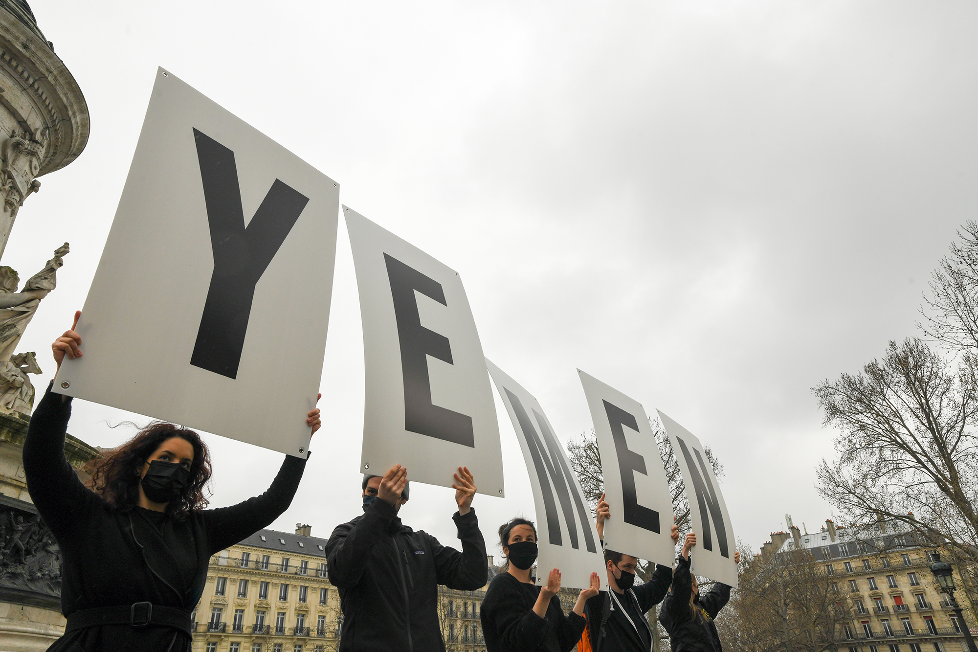 Mobilisation sur la place de la République pour le sixième anniversaire du conflit au Yémen, 25 mars 2021 
