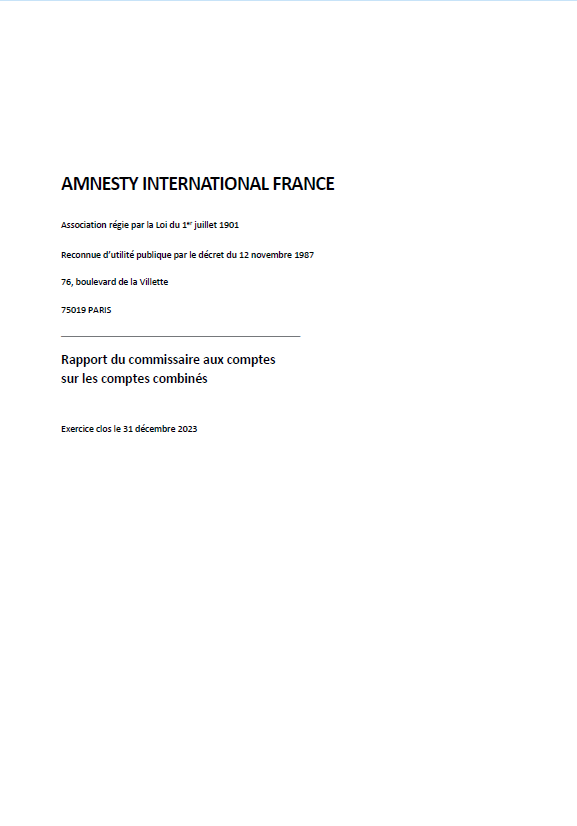 Le rapport des Commissaires aux comptes 2024
