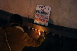 France, Paris, 24.11.2022 Commemoration at Place de la Republique in memory of the 27 people who drowned in the English Channel on 24 November 2021. Pauline Tournier / Hans Lucas.
France, Paris, 24.11.2022 Commemoration Place de la Republique en memoire aux 27 personnes mortes noyees dans la manche le 24 novembre 2021. Pauline Tournier / Hans Lucas. 
Pauline Tournier / Hans Lucas / Hans Lucas via AFP