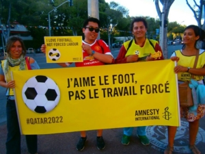 A Marseille en protestation contre le travail forcé