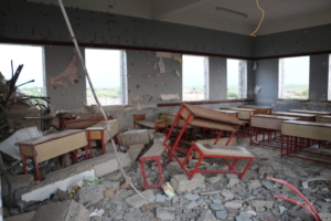 L’école al Asma après une attaque aérienne de la coalition dirigée par l’Arabie saoudite en novembre 2015