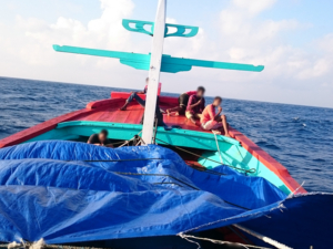 Photo prise par un réfugié sur un bateau