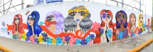 Fresque murale contre les violences faites aux femmes
