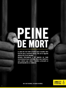 Amnesty International - affiche exposition 2020 sur la peine de mort