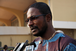 Armel Sayo, leader des RJ, le 22 janvier 2019 à Bangui - Copyright : Gaël Grilhot/AI