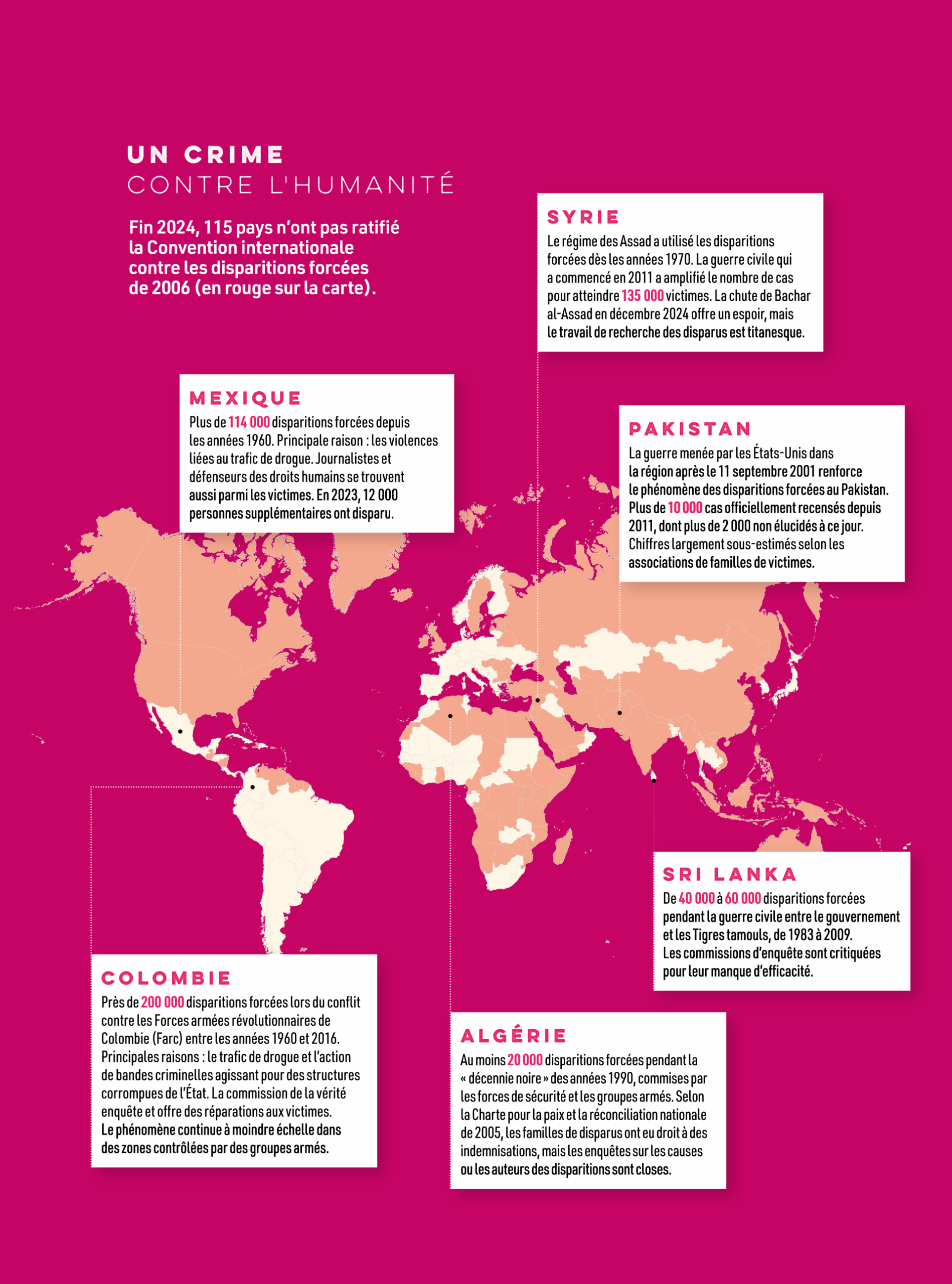 carte monde disparitions forcées