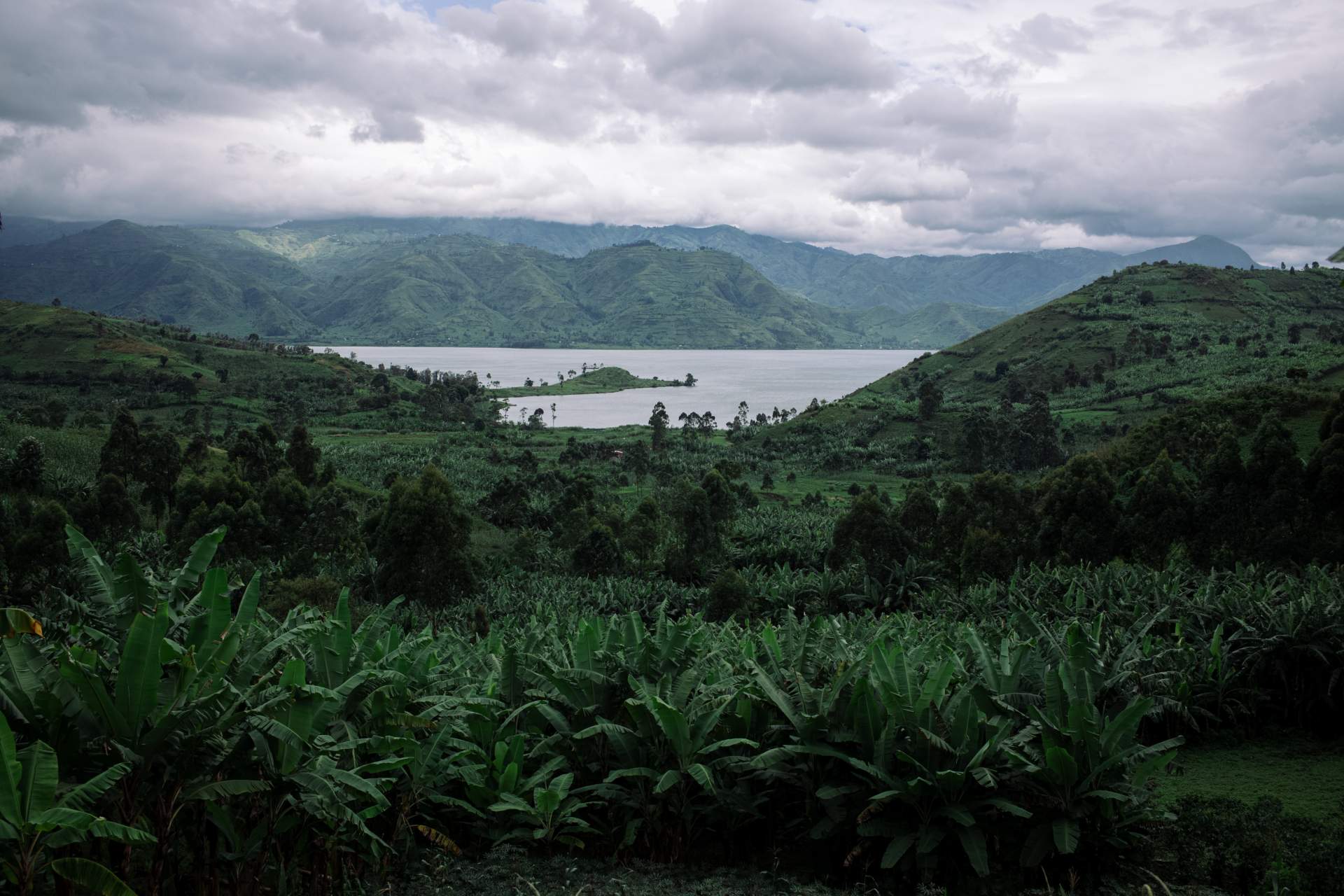 Vue depuis la presqu'île de Bulenga, Sud-Kivu, dans l'est de la République démocratique du Congo, le 8 mai 2024. Philémon Barbier
