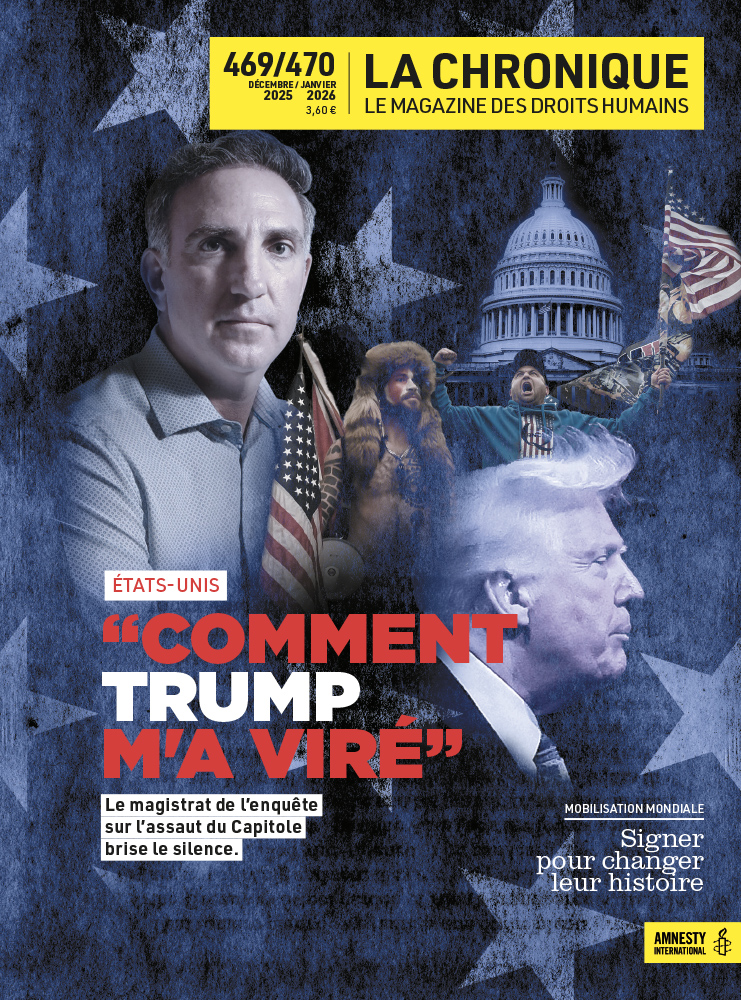Couverture du magazine La Chronique, montage de symboles américains