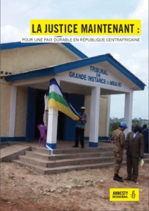 Couverture rapport RCA La justice maintenant