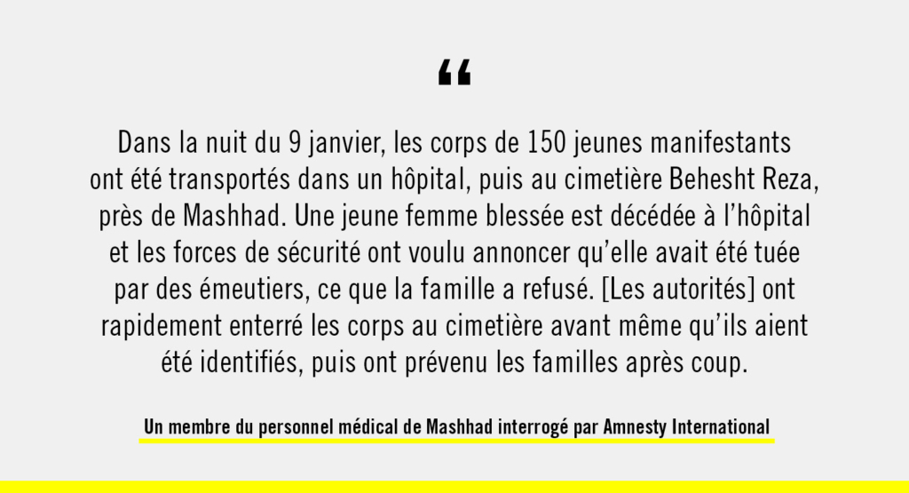 Témoignage, répression des manifestations en Iran