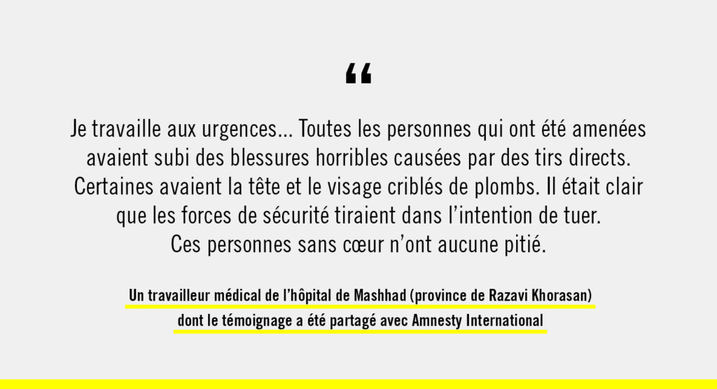 Témoignage, répression des manifestations en Iran