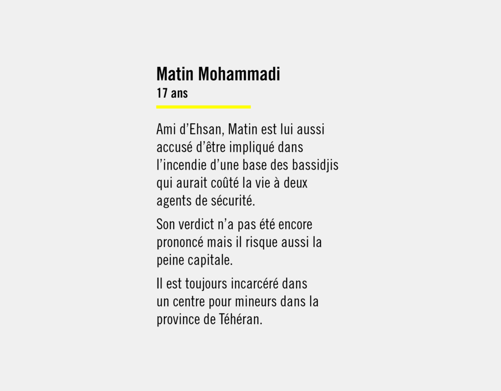 Matin Mohammadi - Condamnations à mort Iran février 2026
