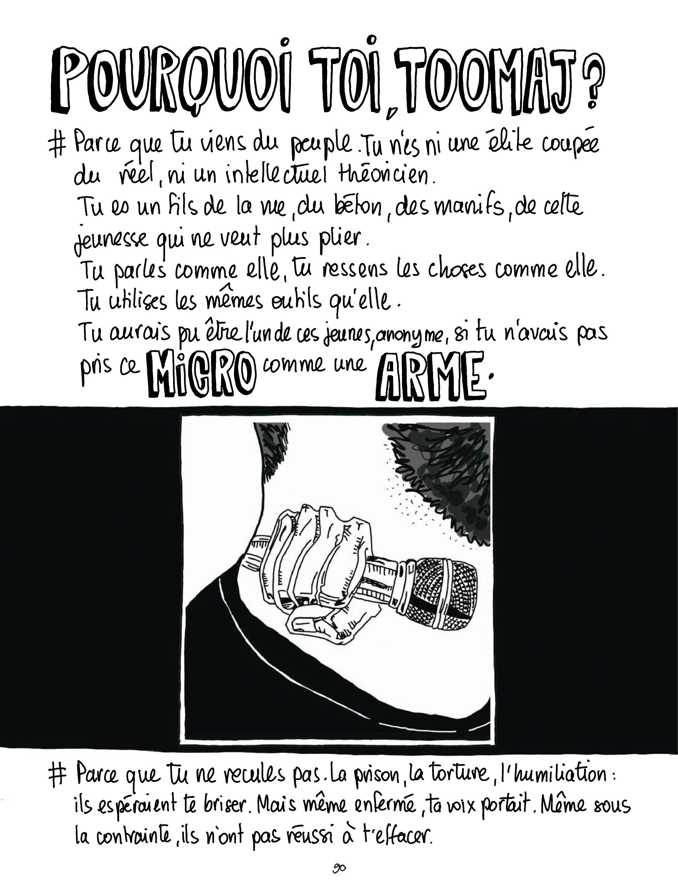 Planche - Extrait Une voix pour la liberté. Toomaj Salehi, un rappeur iranien en résistance (éditions Delcourt)