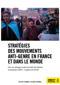 Couverture du rapport d'Amnesty International sur les mouvements anti-genre en France et dans le monde